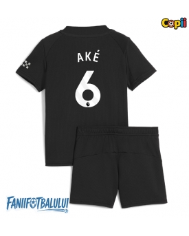 Manchester City Nathan Ake #6 Echipament de Fotbal Replică 2025-26 Copii Deplasare (+ Șorturi)